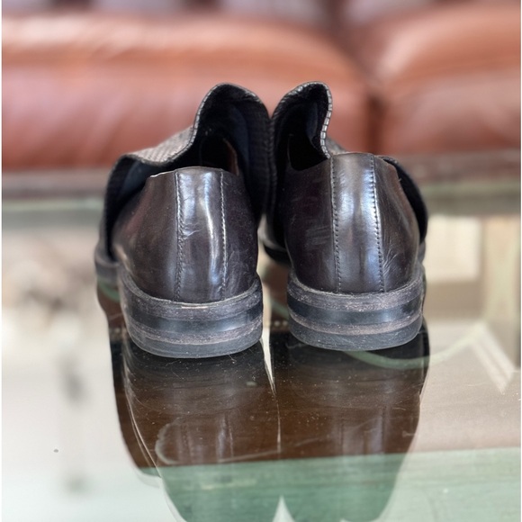 A.S.98 New Black Leather Slip On Loafers - Picture 5 of 6